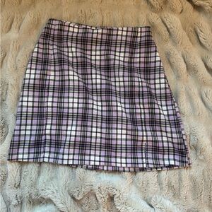 Brandy Melville Purple and Black Plaid Pencil Skirt